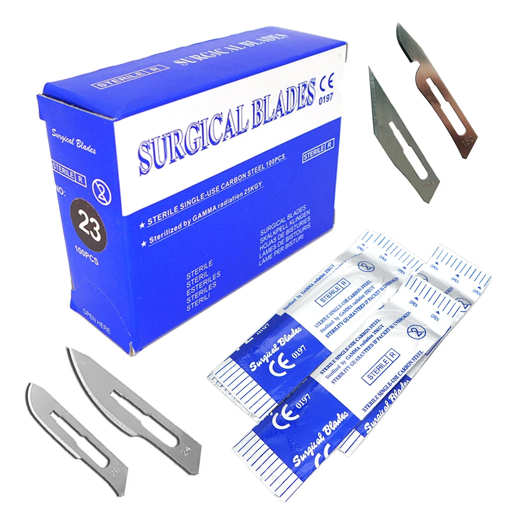 Hochscharfe sterile chirurgische Klinge aus Kohlenstoffstahl – für zahnärztliche Ästhetik, Gravuren, Tierdissektion, Modellbau und Brotöffnung – Detail 1