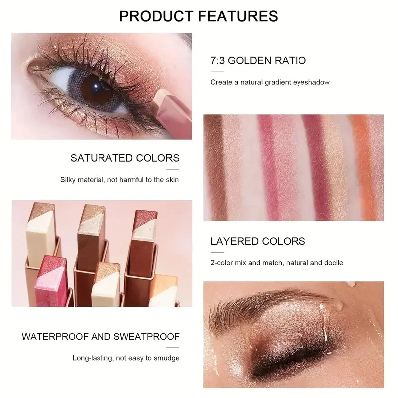 Creëer eenvoudig een tweekleurige oogschaduwstick die soepel uitstinkt voor dagelijkse snelle make-up