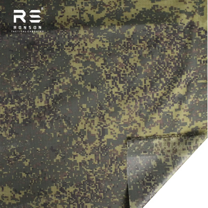 Russia EMR Digital pixel Woodland Camouflage 210T Nylon Rip-stop NIR Near-infrared Fabric Waterproof PU Coated for Outdoor Tents