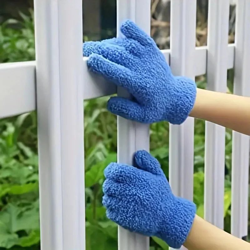 1 pair of ultra-fine fiber dust removal gloves - suitable for soft cleaning of indoor plants, blinds, and furniture surfaces