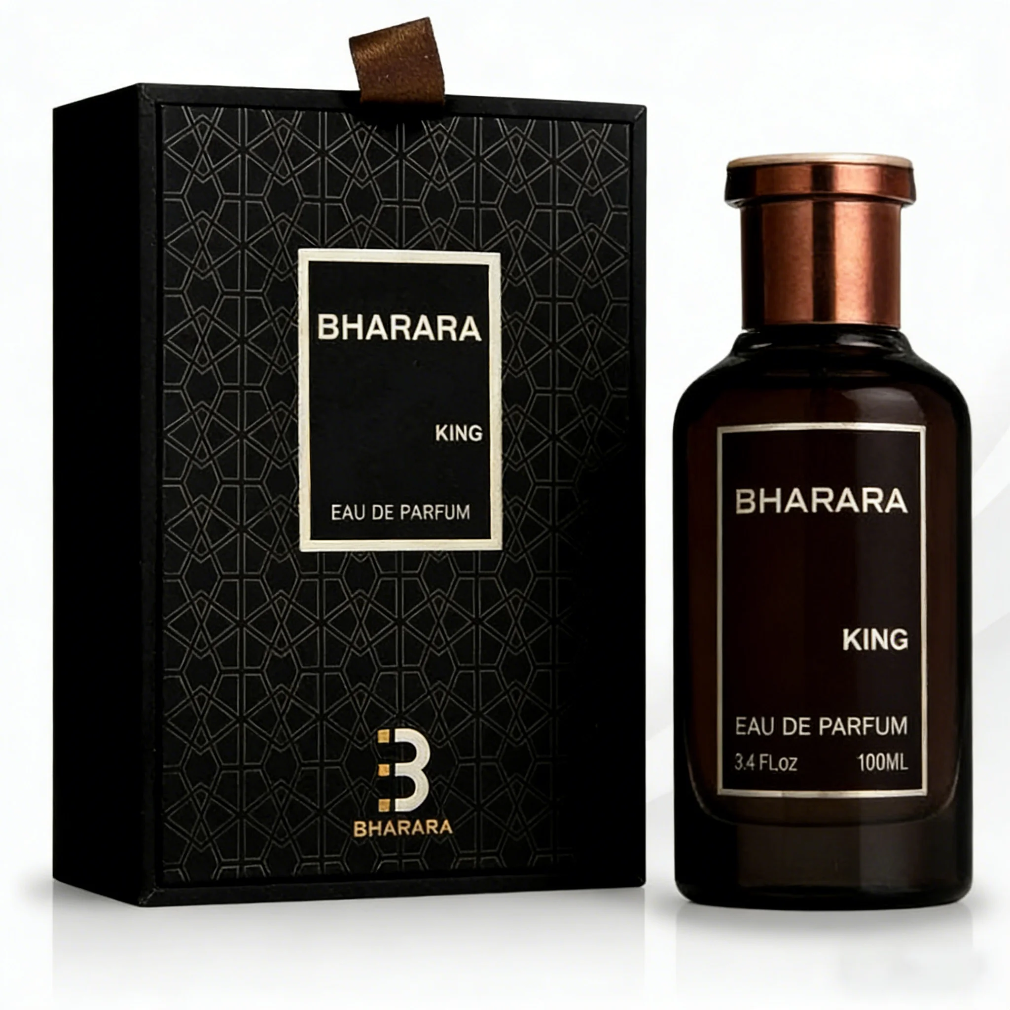 Perfumes For Men Bharara King Eau De Parfum 3.4 Oz & 1 Empty Travel Perfume Atomizer (BEST CHOICE)