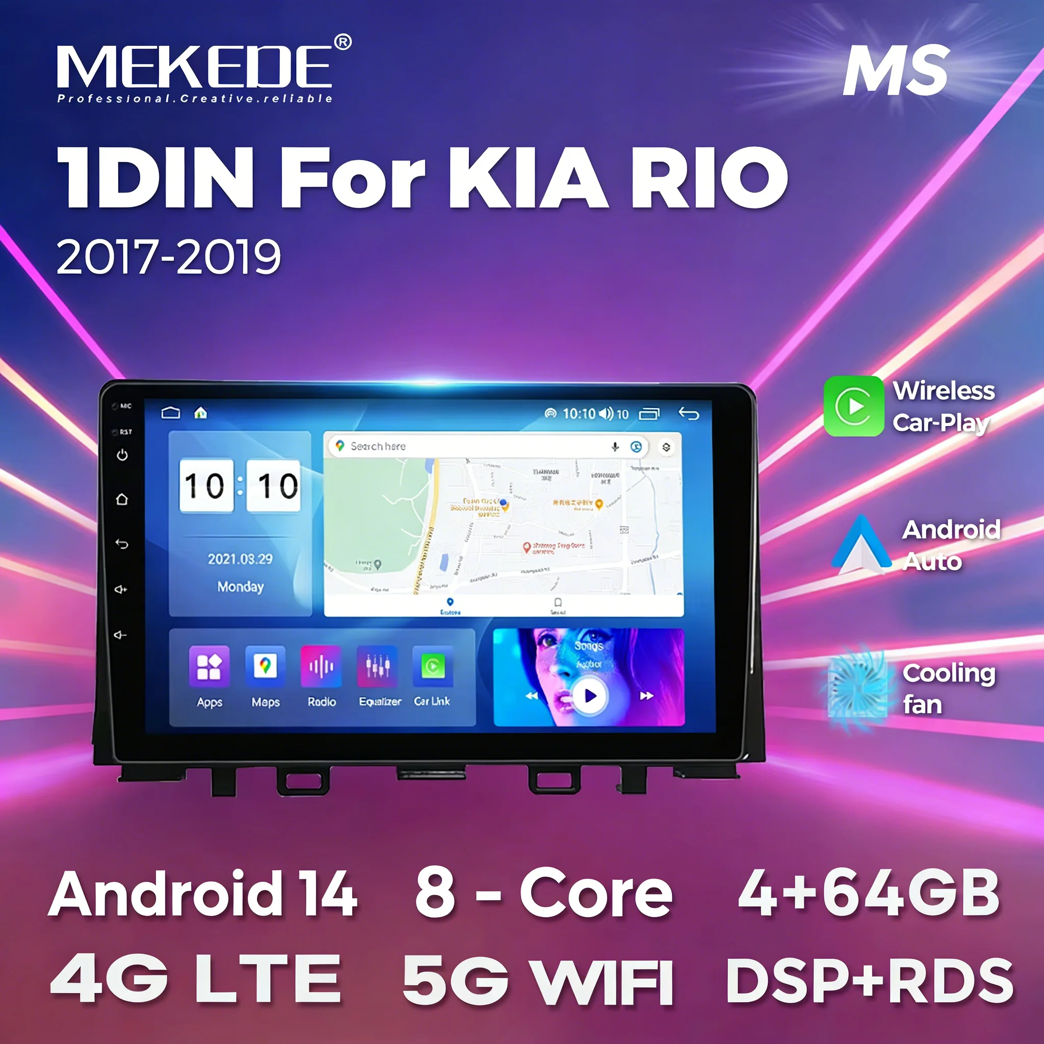 

Стерео MEKEDE 1 Din для Kia RIO YB 2016 2017 2018 2019 2020 Автомобильное аудио Мультимедиа Android Auto Carplay GPS-навигация 9 дюймов HeadUnit