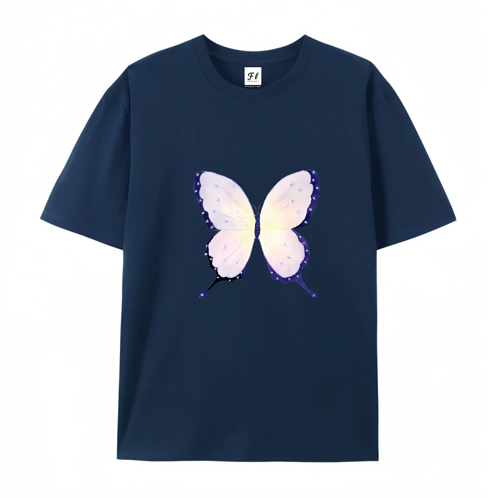 بسيطة يومية عادية رسمت باليد على الطراز القوطي لطيف حلو ورائع المرأة الصيف القطن الخالص قصيرة الأكمام متعدد الألوان اختياري