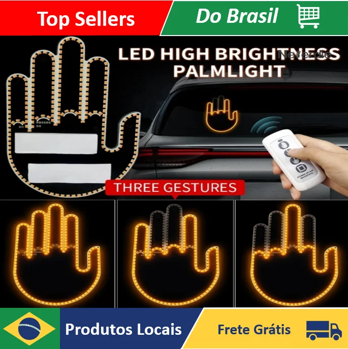 Luz De Gesto Iluminada LED Mão e Dedo Para Carros Com Contole Remoto Sinais De Gesture -Neverdie Store
