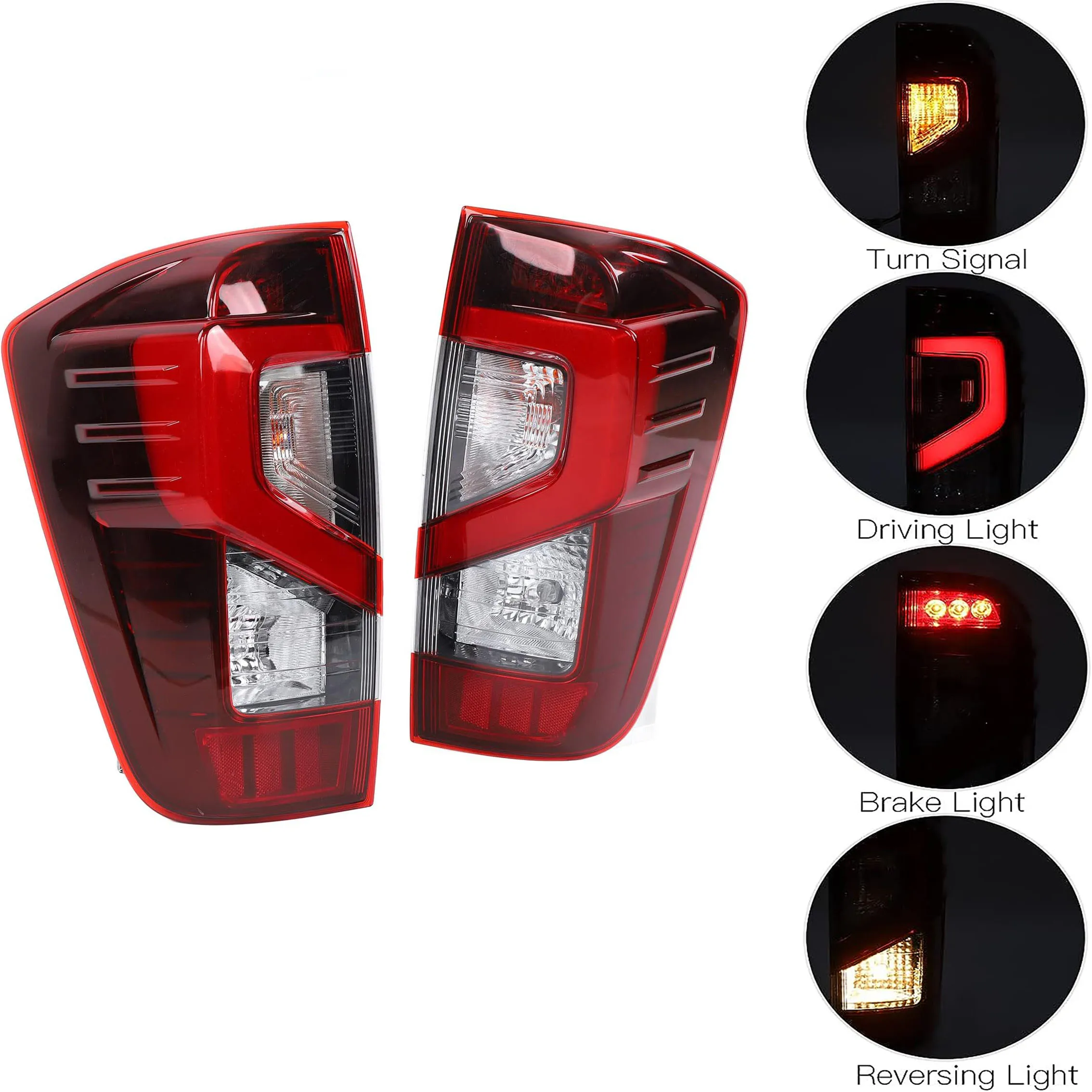 1Pair Led Parking Stop Brake Rear Lights Tail Light For Navara Nissan NP300 2015 -2022 Turn Signal Lamp Warning Lamp