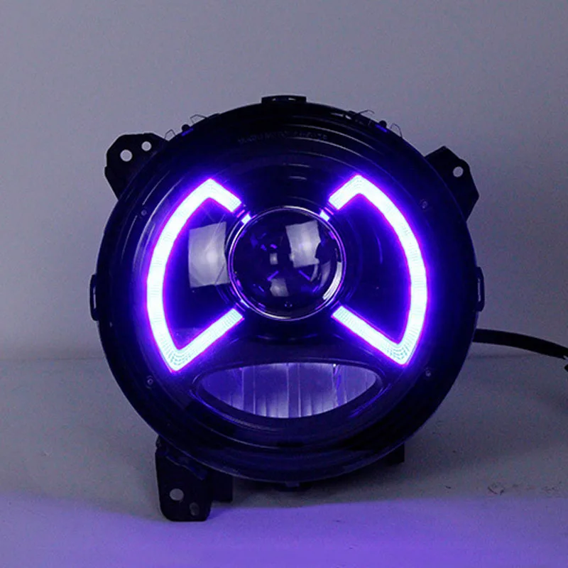 

Automobile Front Lamp For Jeep Wrangler 18-19 Blue Start Up Animation Indicator Far And Near One Xenon Lens Headlight Assembly