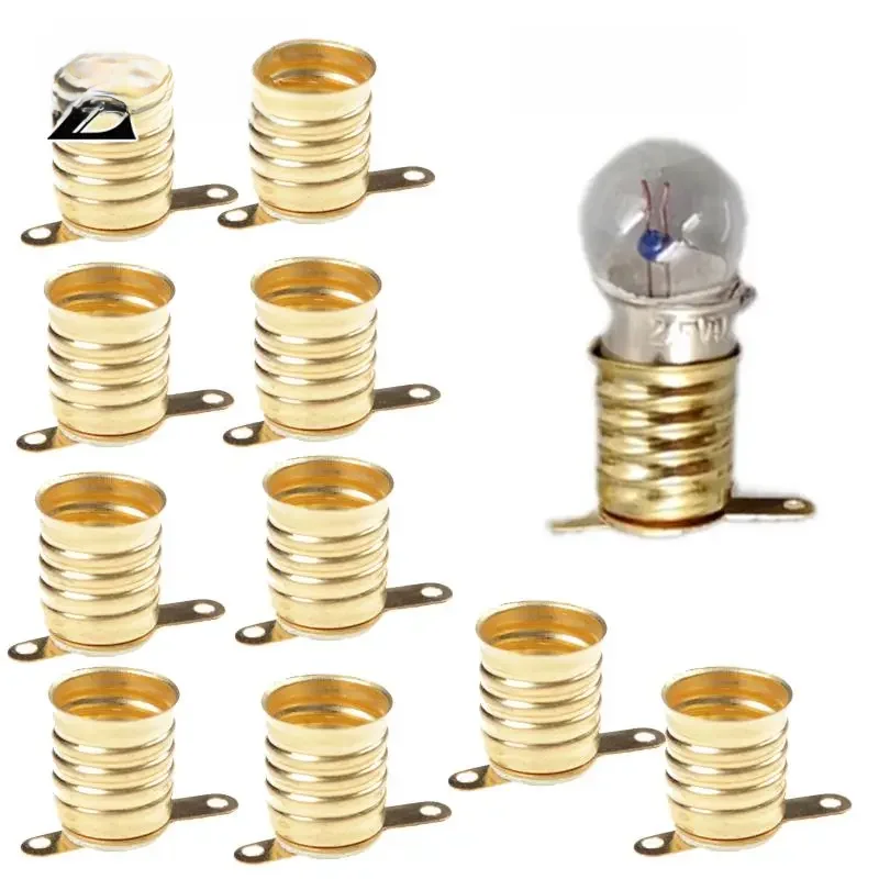 Support de lampe à douille en cuivre, ampoule droite, base à vis, PCB, E10, ensemble de 5 pièces, 10 pièces