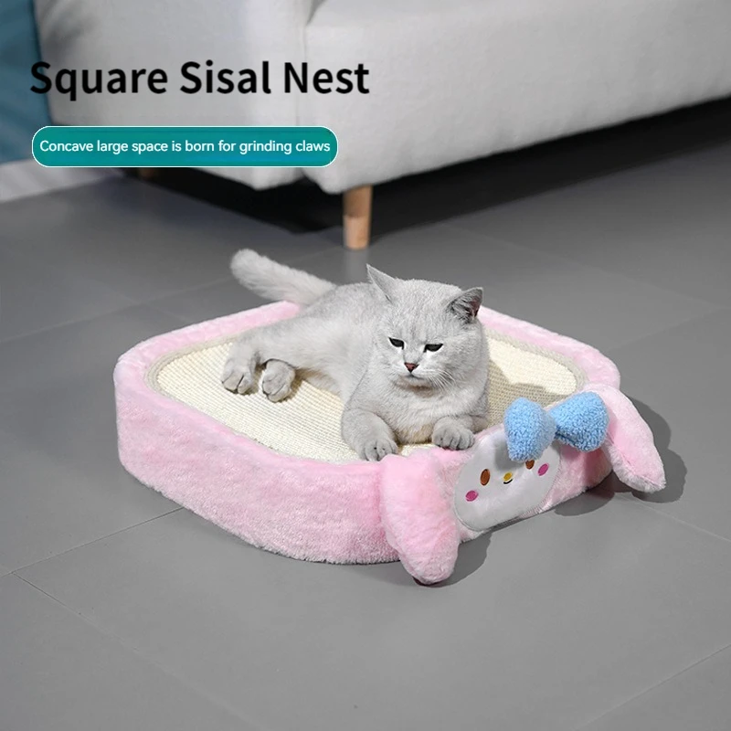 New Square Cat Scratching Board Household Dog Cat Scratcher Pads 100% Sisal Kitten Bed Resitent Sharpen Nails Tool Pet Supplies