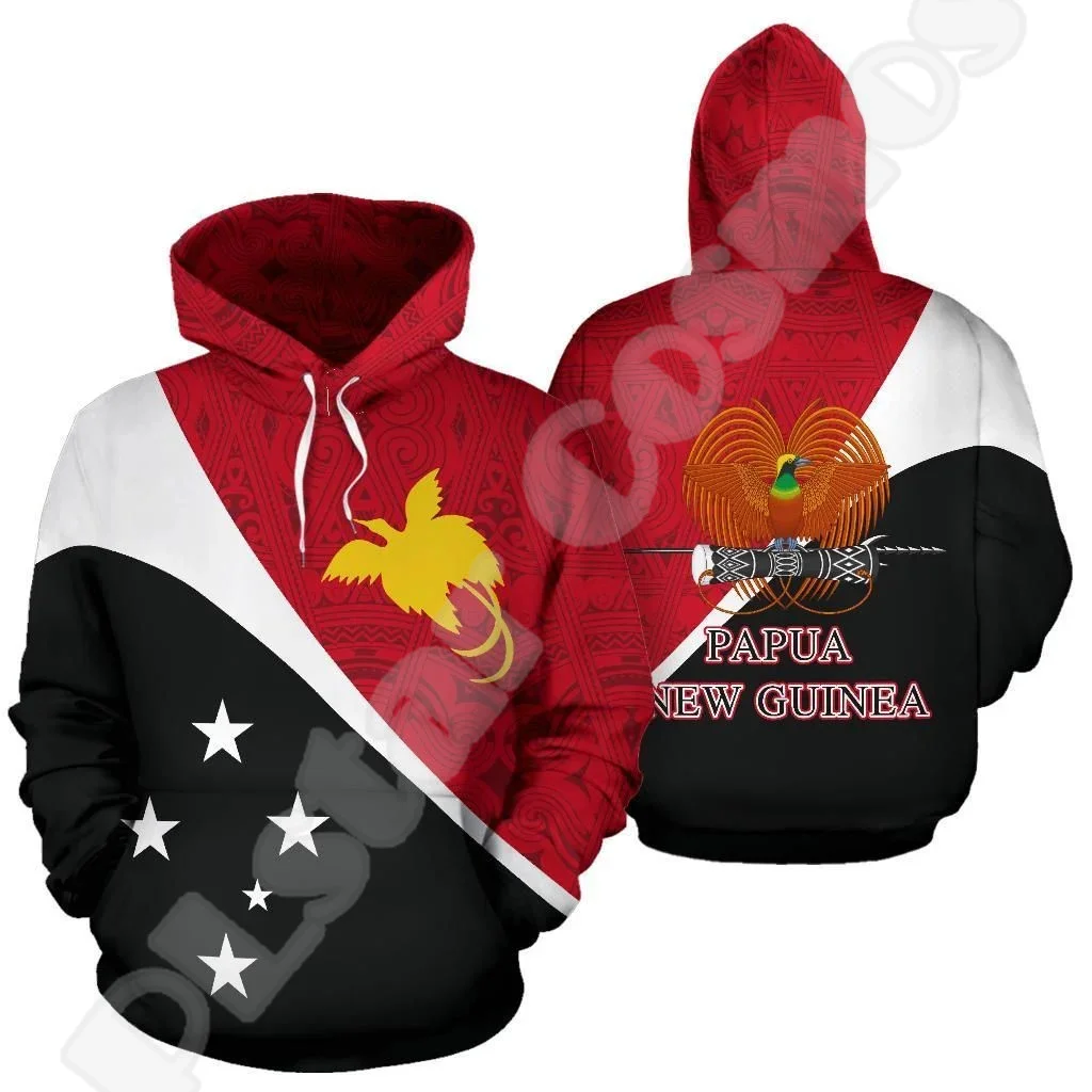 NewFashion Islands Country Flag Papua New Guinea Culture Tribal Tattoo Retro 3DPrint Pullover Harajuku Casual Hoodies Jacket M28