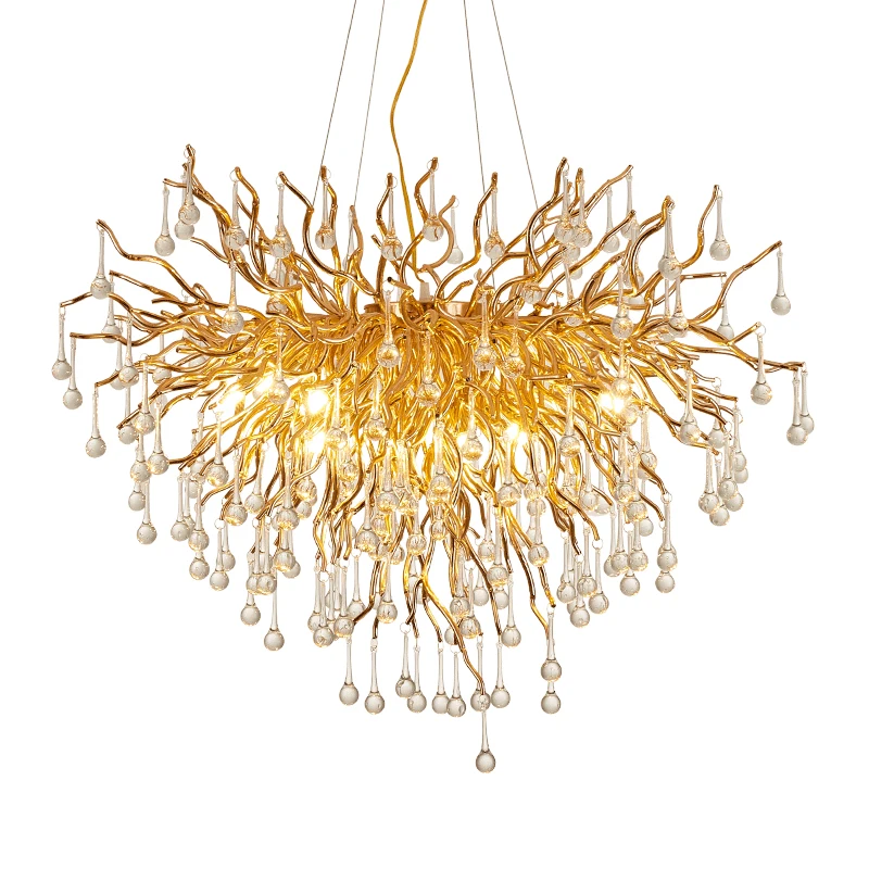 

Full Sky Star Pendant Lamp Art Lamp Household Living Room Lamp Modern Gold Crystal Ceiling Chandeliers Tree branch chandelier