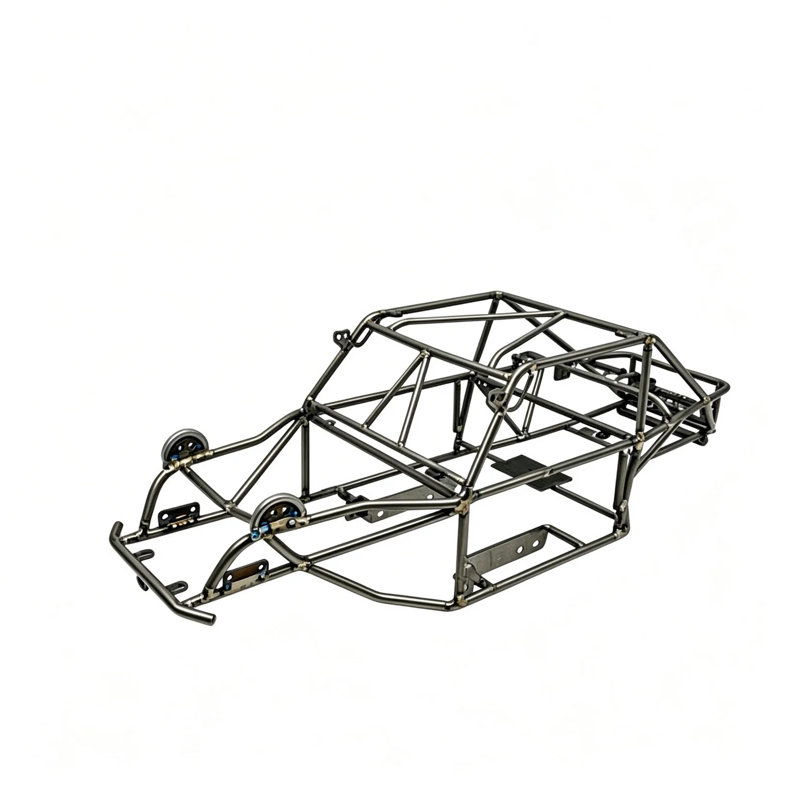 D1RC VP H10 Roll Cage Chassis, Titanium V2 Tube Frame Sandblasted Natural Metal RC Crawler Upgrade Replacement Frame Acces