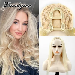 U Part Wig Straight 180% Density Human Hair Wigs For Black Women Brazilian Glueless Remy Human Hair Natural Color U Part Wigs