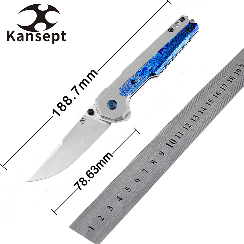 

Kanseven K2009A8 EDC Tac сатин S35VN лезвие и Timascus с титановой инкрустацией дизайнерский Mikkel Willumsen для EDC