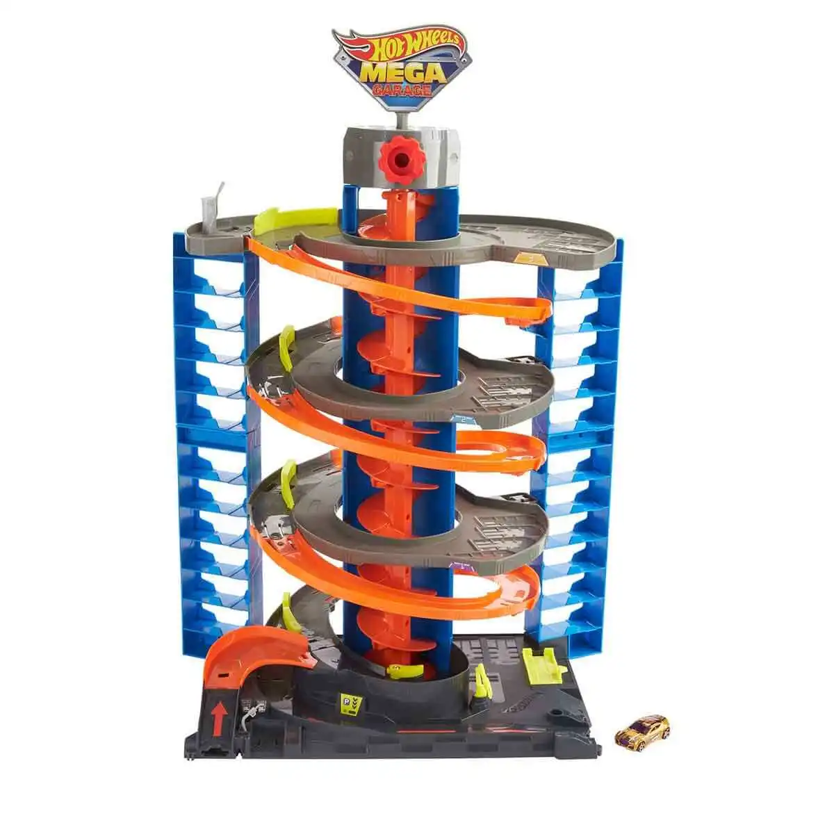 

Hot Wheels Mega Garage Game Set,, Spiral Lift and More than Car Storage Space, 1 Hot Wheels 1:64 Scale Car Included