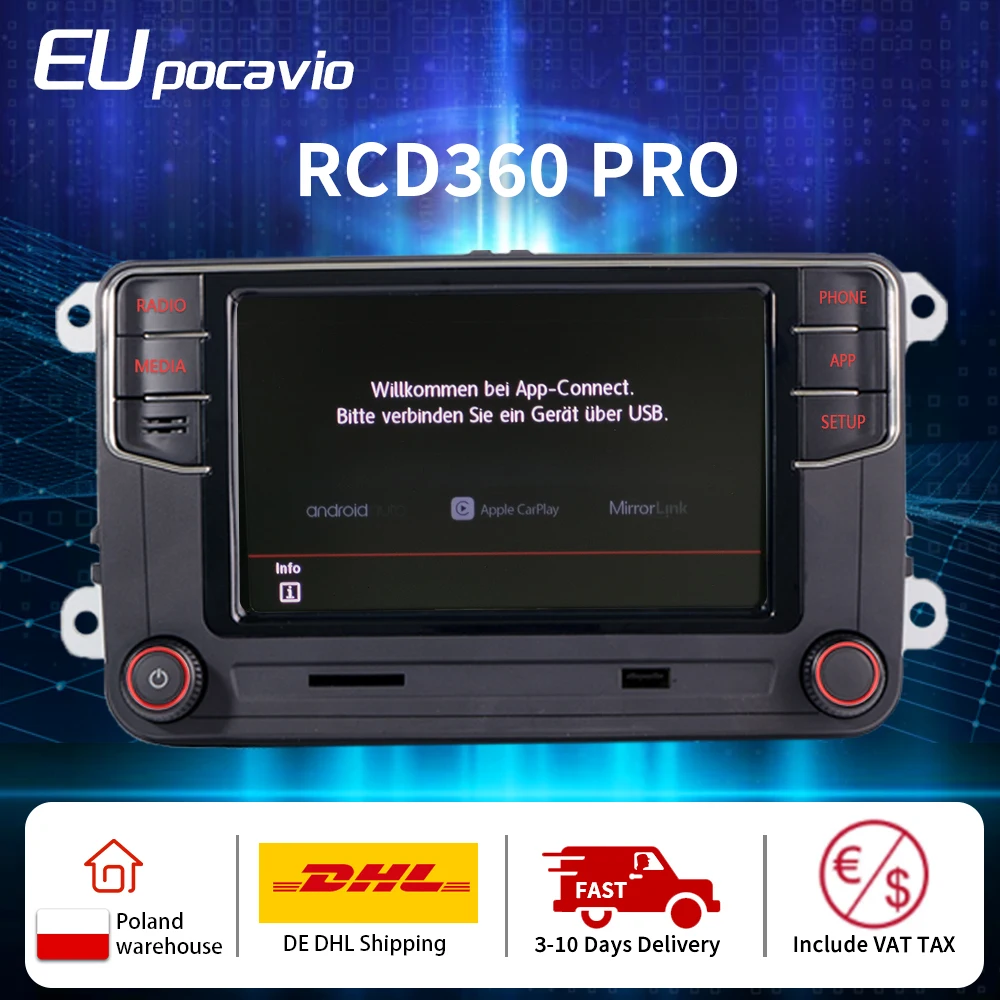 Noname RCD360 Pro Carplay Car Radio Android Auto Navigation for VW Passat B6 B7 Golf 5 6 Jetta MK5 MK6 Polo Headunit 6RD035187B