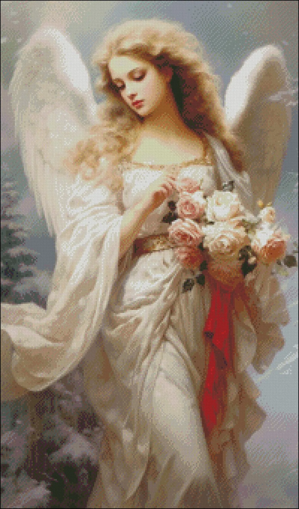 Embroidery Counted Cross Stitch Kits Needlework - Crafts 14 CT DMC Color DIY Arts Handmade Decor - Victorian Winter Angel