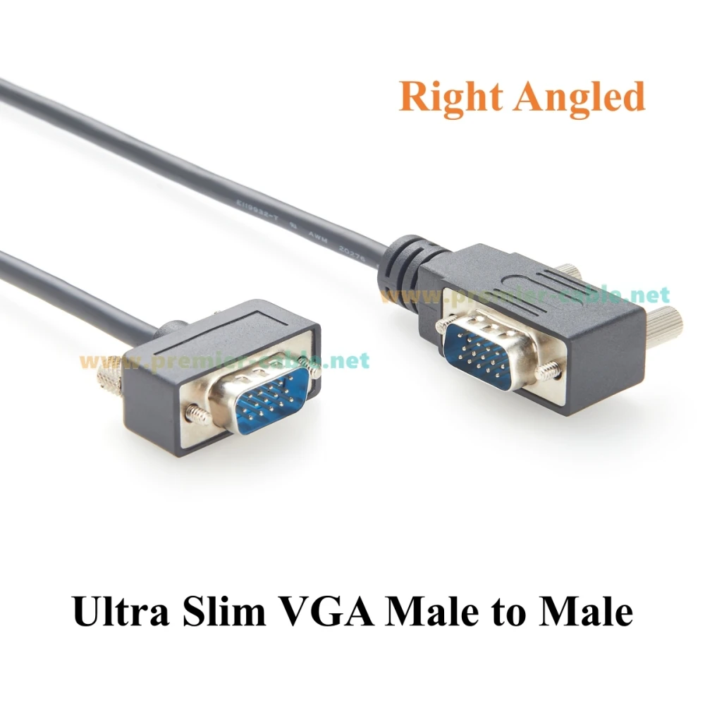 直角hd15-vgaケーブル-超薄型svgaオス-オス-モニタービデオケーブル-フルhd-1080p解像度-ノートパソコン、kvmスイッチ用
