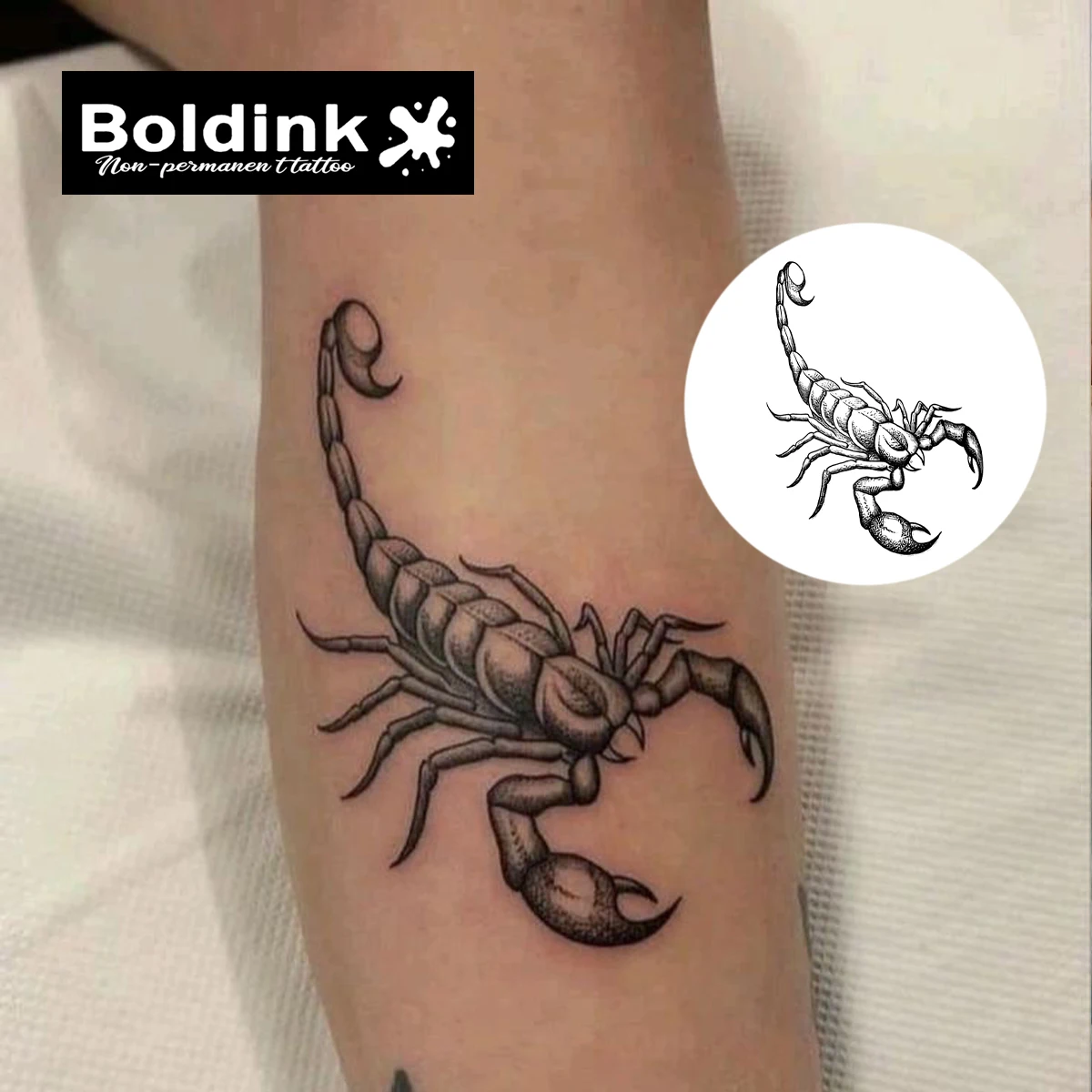 Scorpion Temporary Tattoo,Lasts To 15 Days New Technology Magic Waterproof Semi Permanent Sticker.