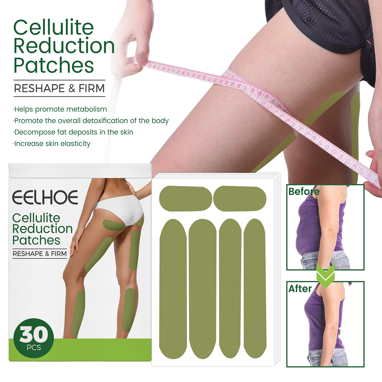 Eelhoe Wormwood Leg Stick To Promote Metabolism Tighten Abdomen Tighten Fat And Shape Multi-functional Lazy Body Shape Leg Stick