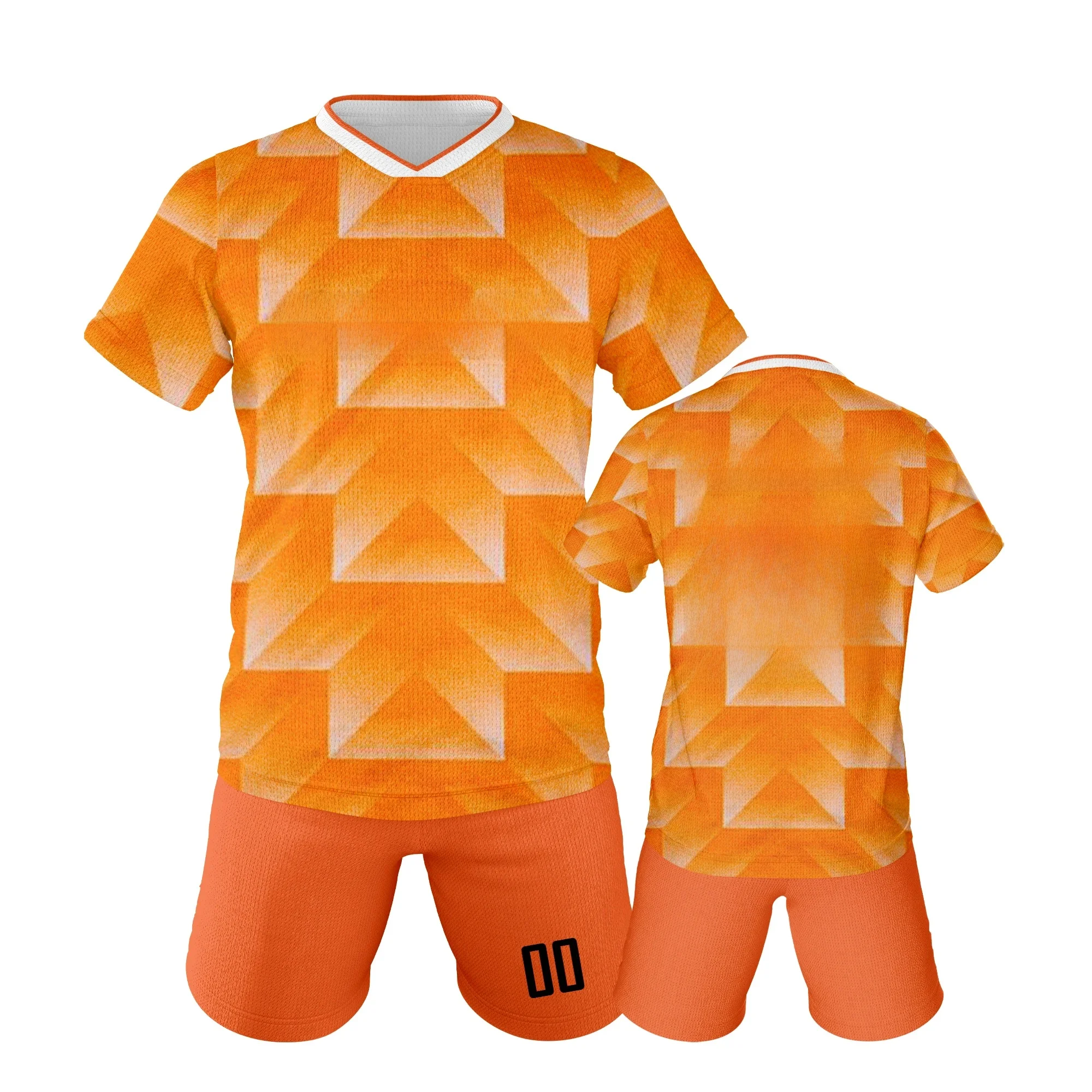 Aangepaste Nederlandse voetbalshirt Kindervoetbalset Ademend voetbaltraining Uniform Jongens Meisjes Sneldrogende sportkleding - afbeelding 2