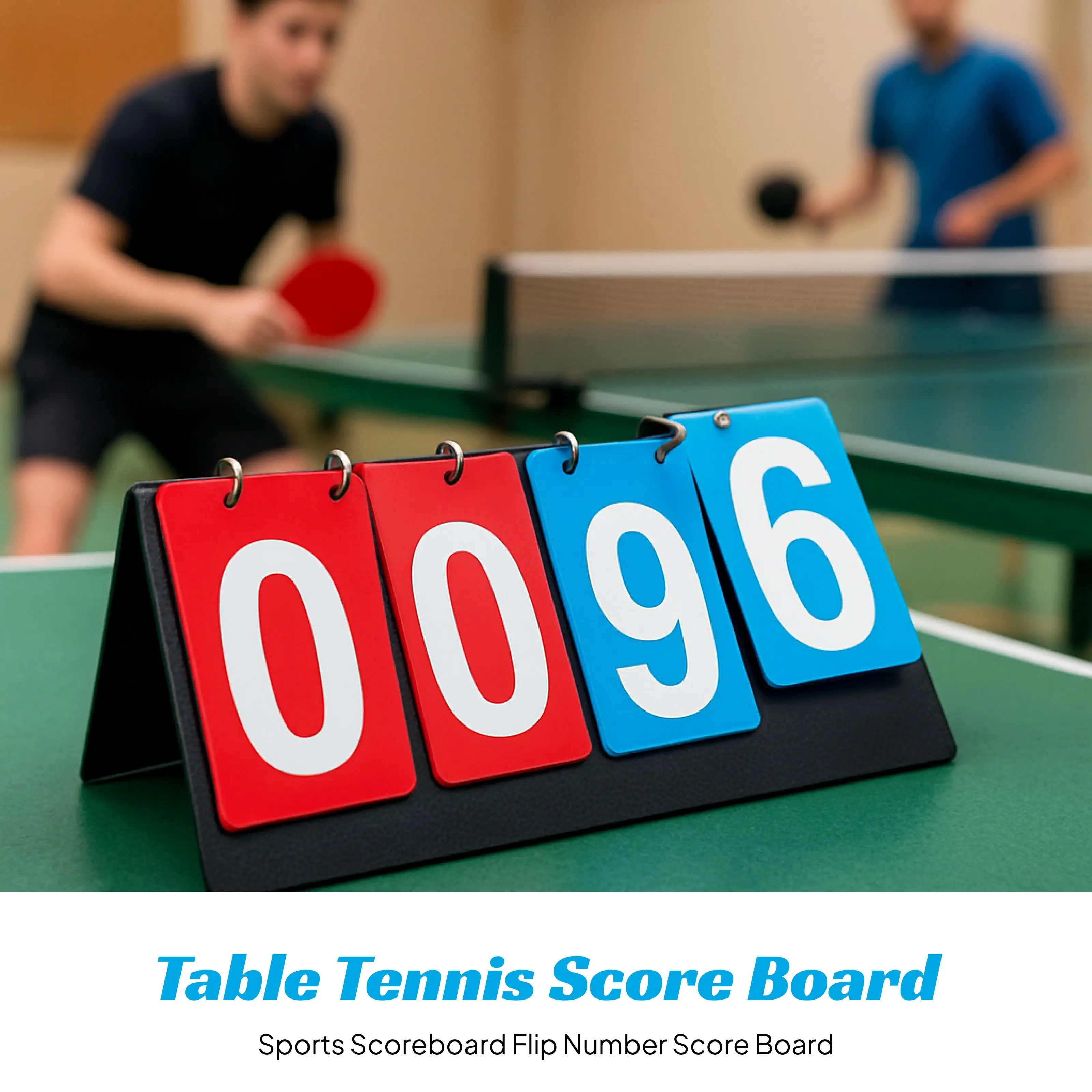 バスケットボールスポーツスコアボードポータブル赤青4桁スコアキーパースポーツ競技スコアボードフリップ番号スコアボード