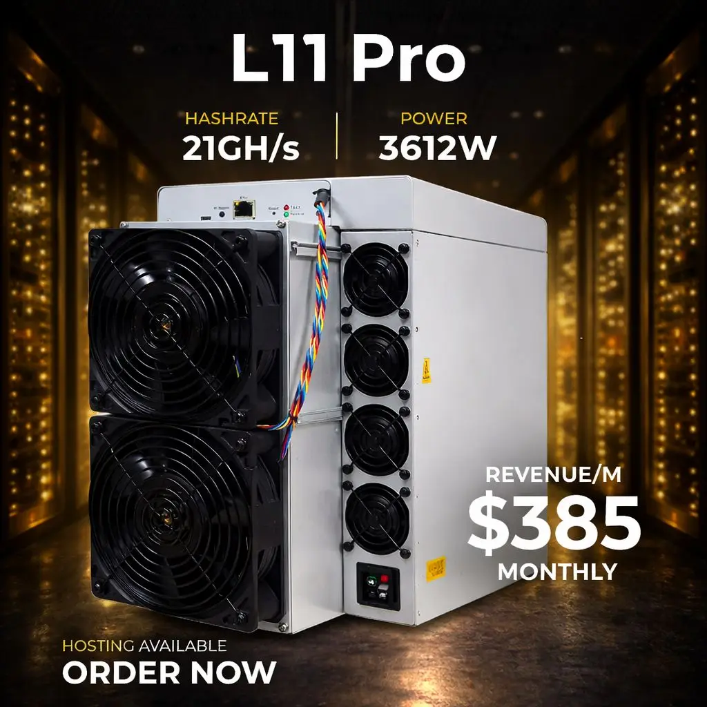 

Brand New BITMAIN ANTMINER L11 Pro 21GH Scrypt Air-cooling LTC Doge Mining Machine High Efficiency