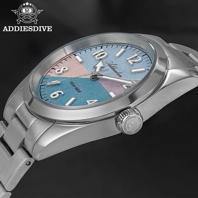 ADDIESDIVE 2026 Top Brand Woman Wristwatch Luxury 100m Waterproof Sport Sapphire Crystal Super Luminous Fashion Woman Watch New