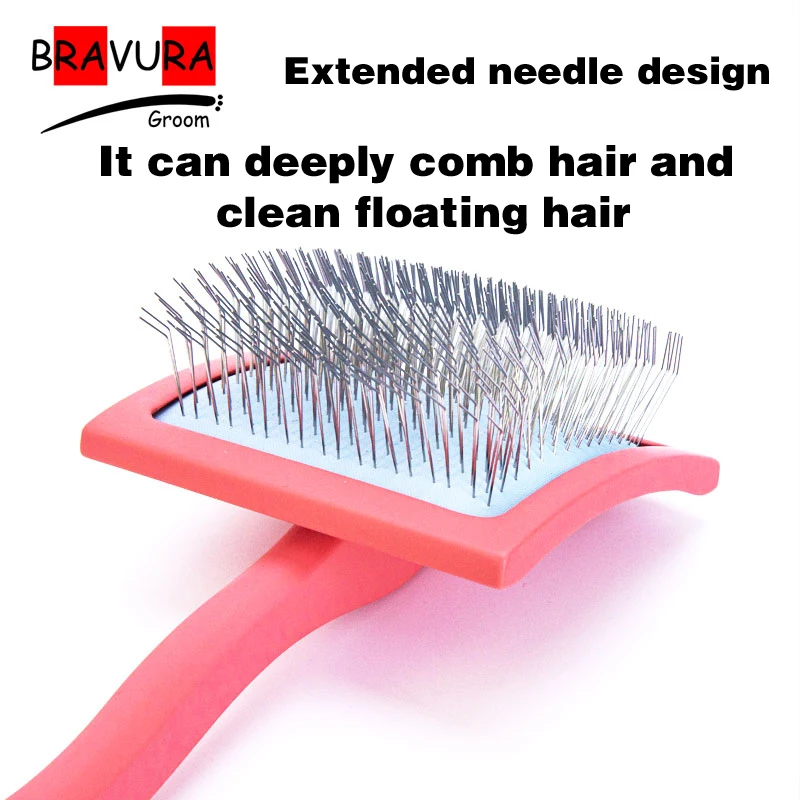 Pet Grooming Long Pin Slicker Brush Dog brush Dematting Comb Knots and Matts Shedding Hair Remover pet store/groomer