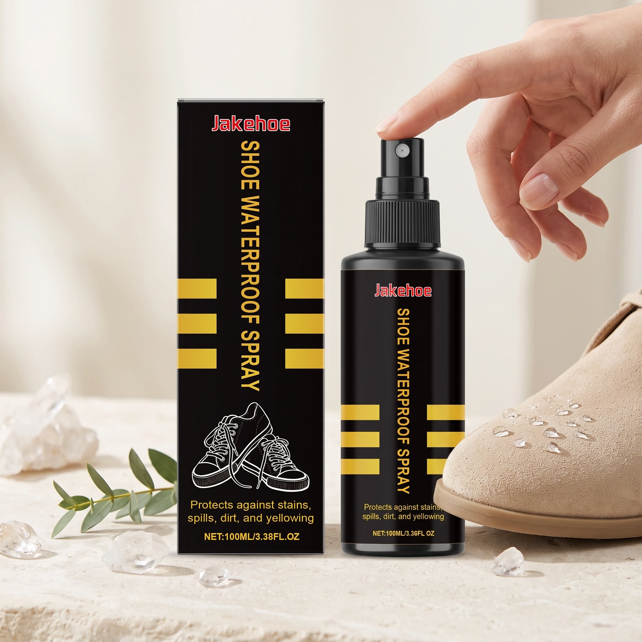 100ML Shoe Waterproof Spray Cleaning Dirts Water & Stain Repellent Rainproof Coating Long Lasting Upper Care Shoe Snowproof Spray for Sneakers, Snow Boots