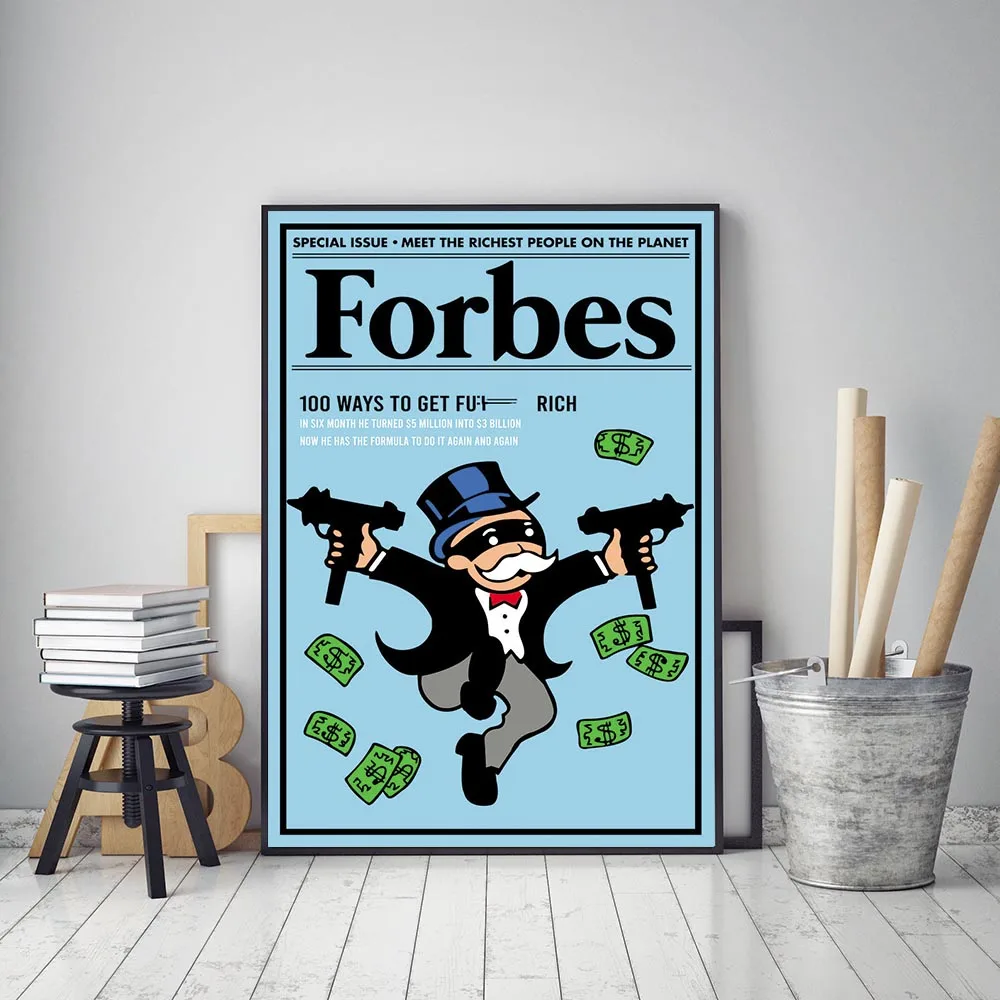 Modern Pop Poster Monopoly Little Richie Street Wall Art Forbes Canvas Painting Prints Pictures For Living Room Home Decor