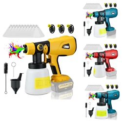 1000ML Cordless Electric Spray Gun High Power Paint Sprayer For Dewalt/Milwaukee/Makita/Bosch/Ryobi 18/20V Battery (No Battery)