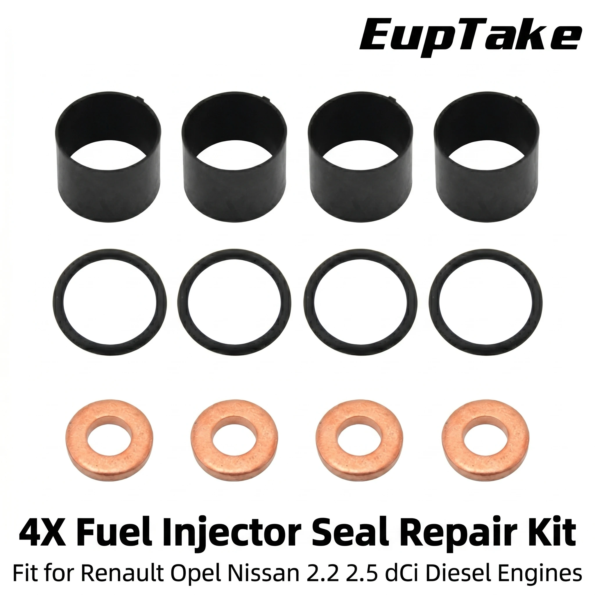 4X Injector Seal Kit 7701474025 7703062072 For Renault Master Trafic Laguna Espace Opel Vivaro Nissan 2.2 2.5 dCi Diesel Repair