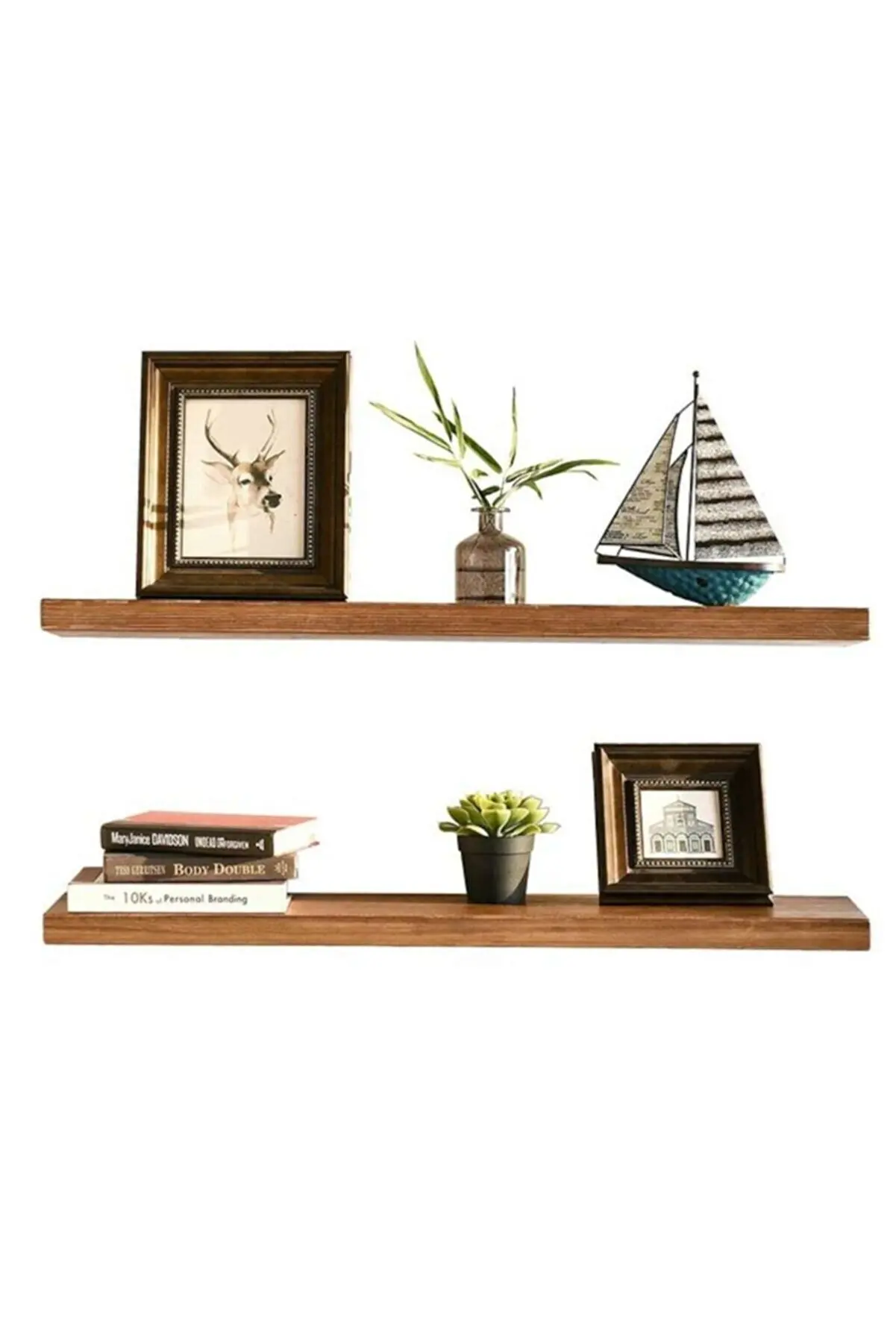 Wooden Plant Shelves Journals Rack Bedroom Hanging Floating Shelf Bedroom Shelves Wall Storage Rack Living Room Decoration