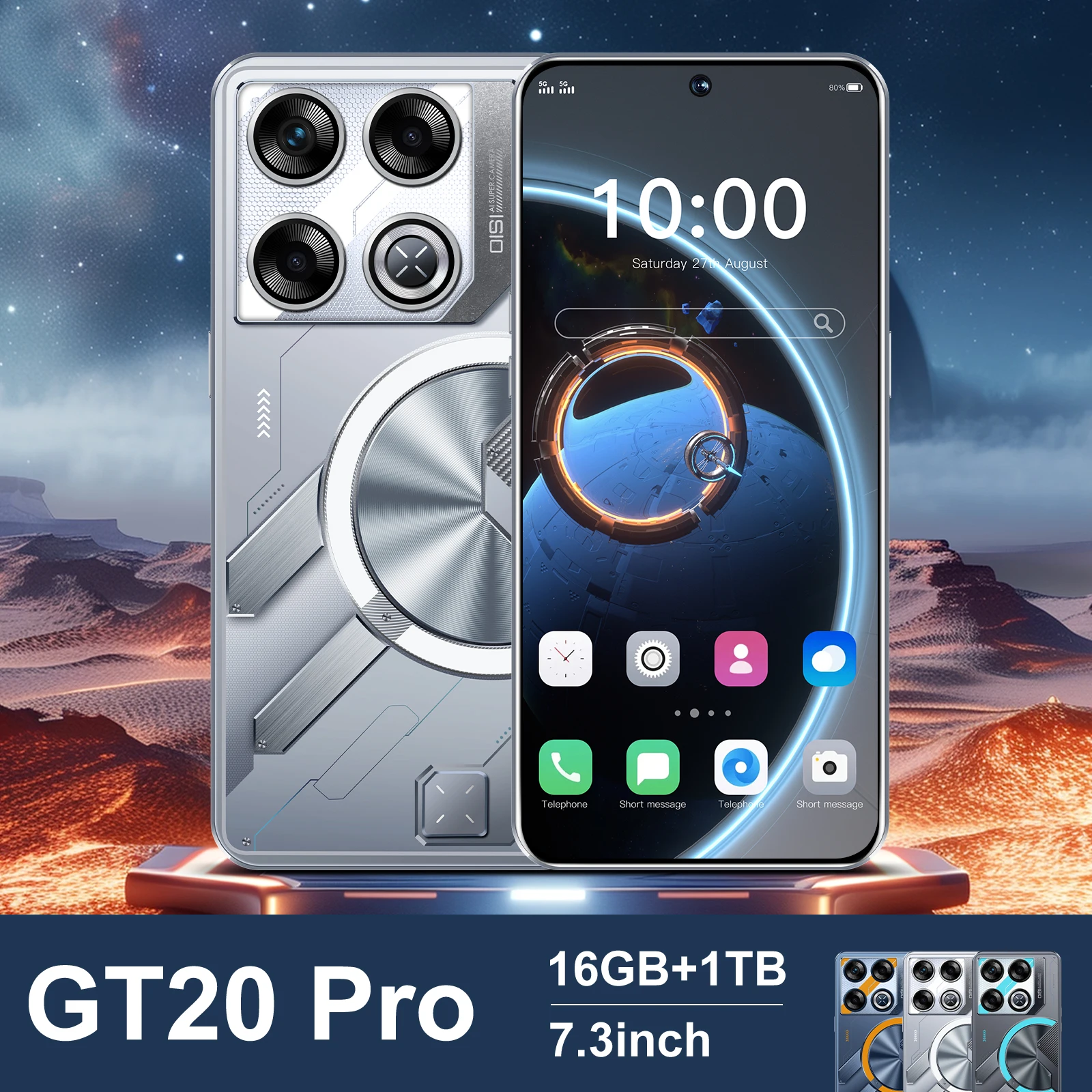 

2025 NEW Original GT20 Pro Mobile Phones 16GB+1TB Dual Sim Face Unlock 5g android smartphone 7000mAh cellphone New celulares