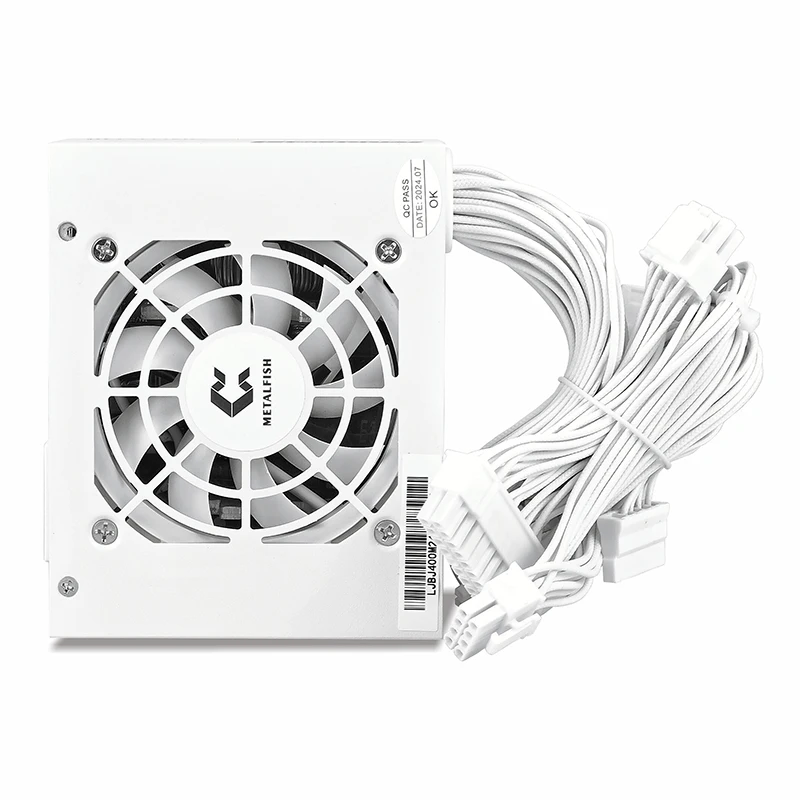 Imagem -04 - Metalfish Sfx400w 500w Fonte de Alimentação Branca 220230v Entrada Dupla Mais 2pin Portas Pcie Alta Eficiência Silencioso Ventilador Pwm Jogo Computador Psu