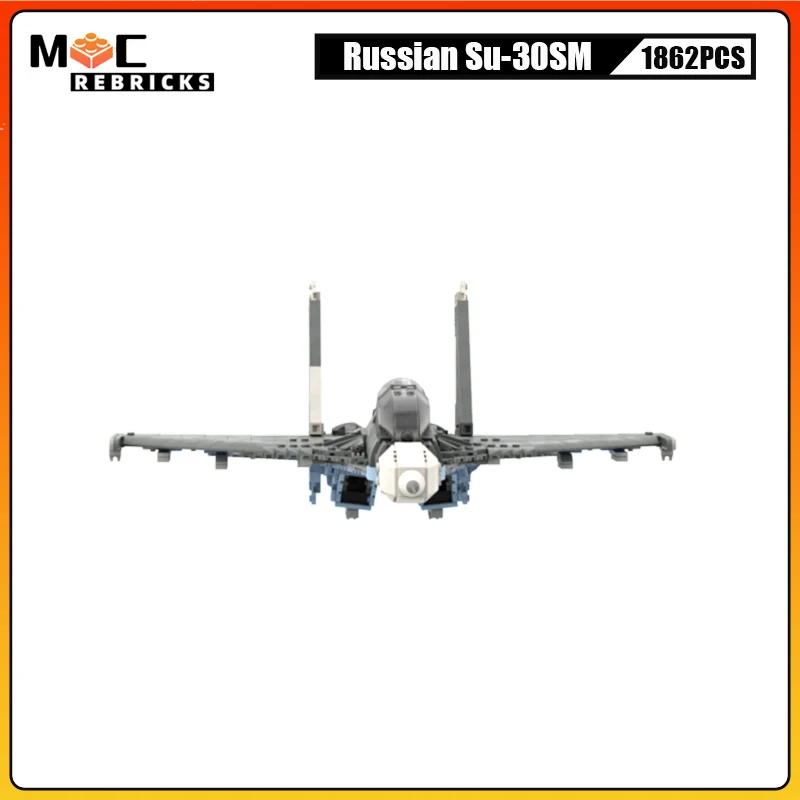 WW II Russian Air Force Weapons Su-30SM Multirole Fighter MOC Building Block Navy Aircraft Model DIY Bricks Toys Sets Kid Gifts