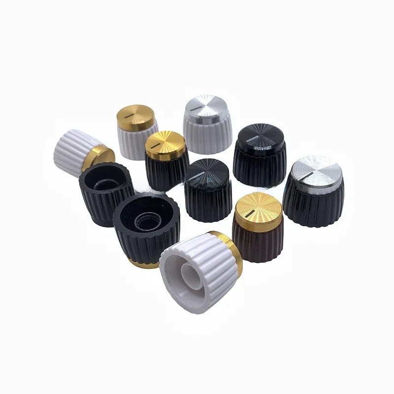 2 pièces en aluminium en plastique ensemble bouton capuchon pointeur bouton pour Marshall Audio guitare AMP effet pédale Overdrive DJ mélangeur Radio Stomp Box