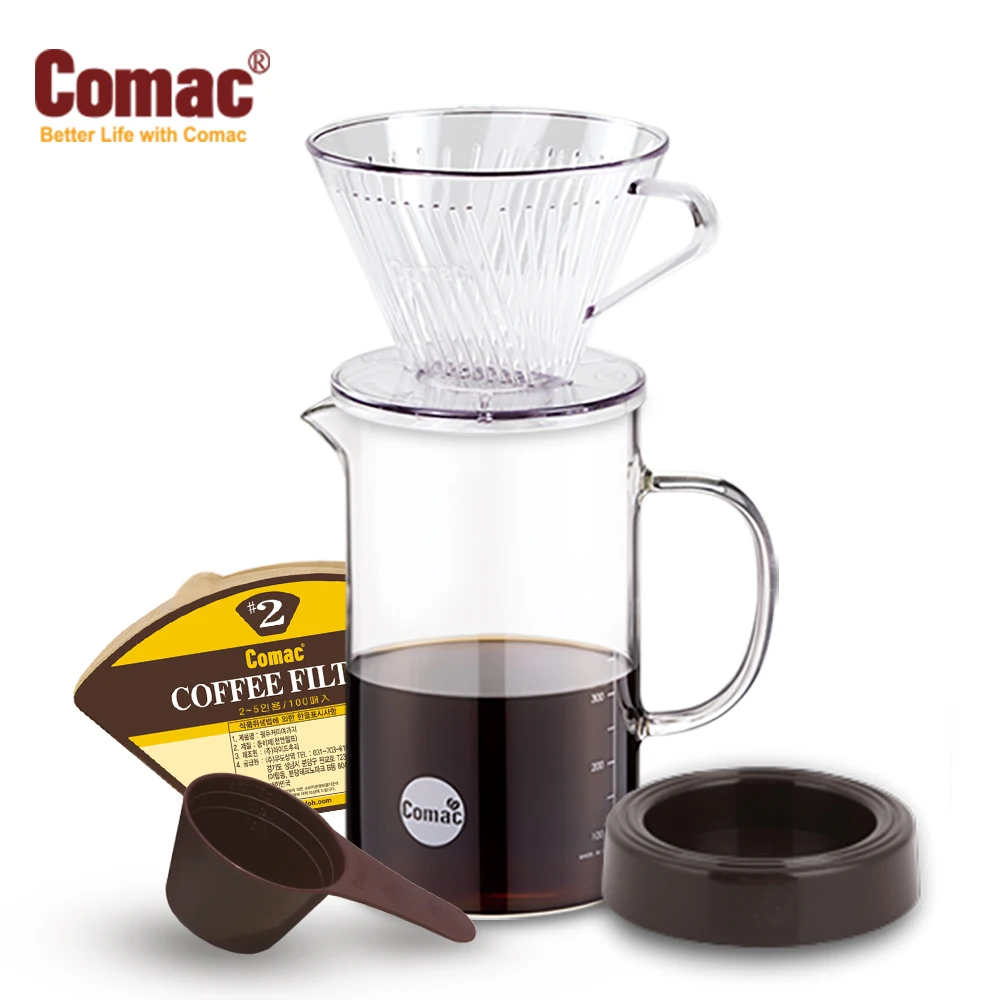 Comac Ecozen Dripper Glass Beaker Coffee Hand Drip Set 600ml (D10/G9)