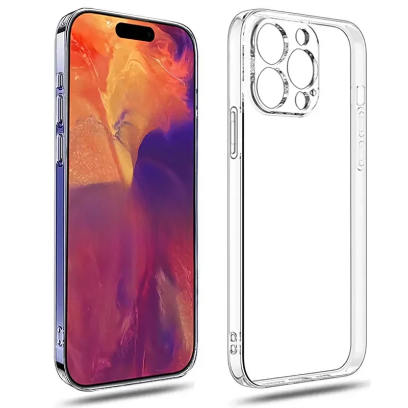 Crystal TPU Case For iPhone 15 Pro Max Case Silicone Cover on iPhone 15 Plus Ultra Thin for iPhone 15 Pro Shell Back Coque Funda
