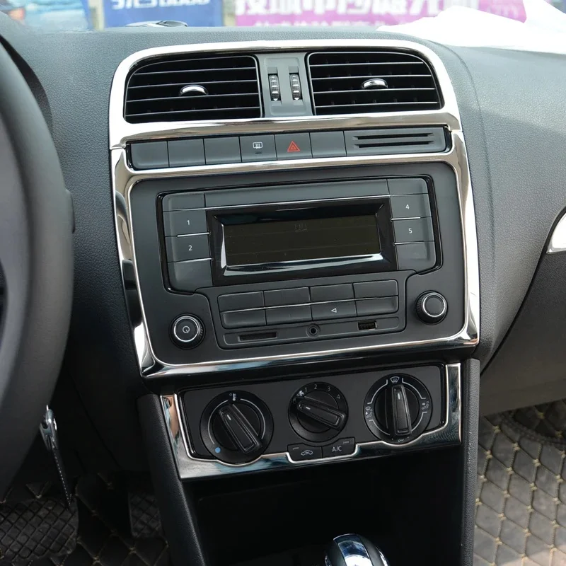 Car styling dla volkswagena vw POLO wnętrza osłona naklejki tapicerka klimatyzacja CD panel sterowania Auto dekoracja do wylotu powietrza — zdjęcie 2
