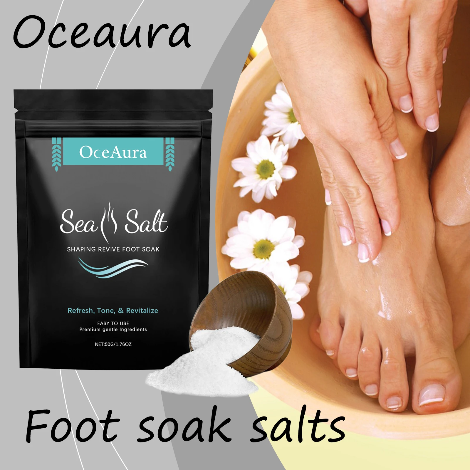 Oceaura Sea Salt Foot Soak Salt Relief Discomfort Moisturizing Deeply Cleaning Weight Loss Relieve Stress Tightening Foot Soak