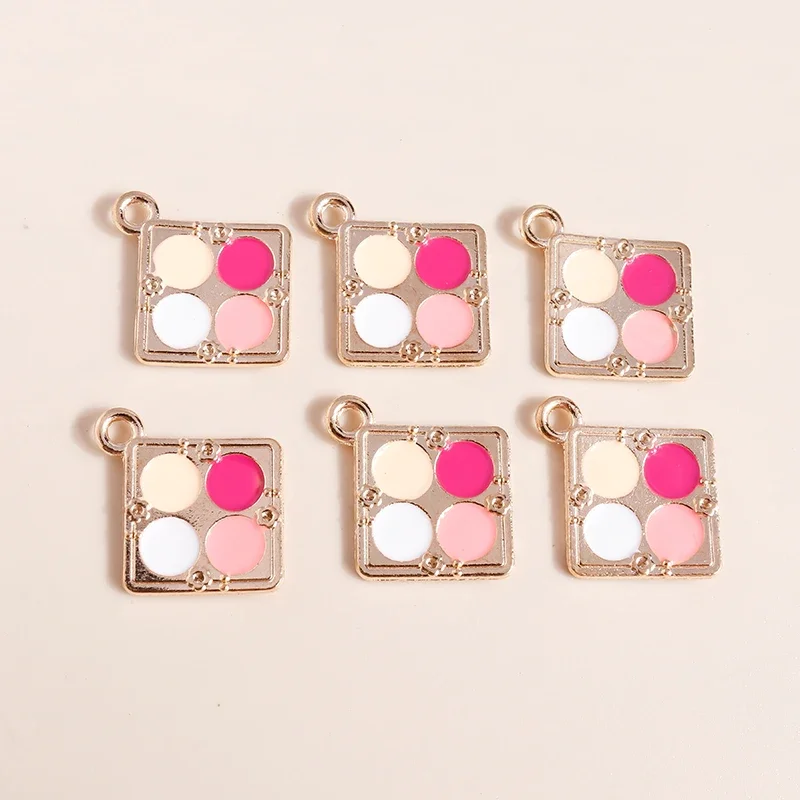 10 sztuk 21*24mm fantazyjne pudełko do makijażu w proszku Charms na akcesoria do wyrobu biżuterii Lady naszyjniki kolczyki wisiorki brelok — zdjęcie 2