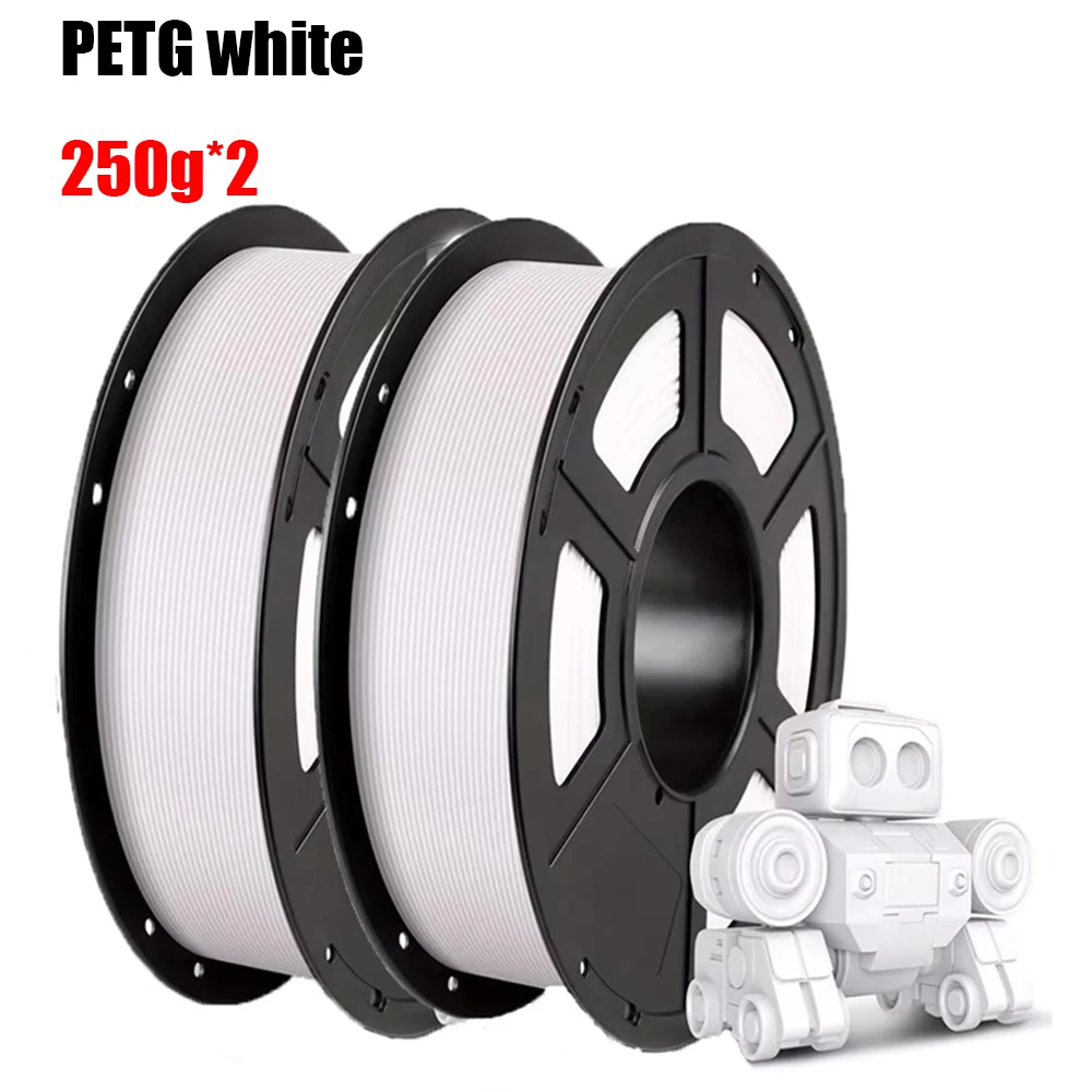 

Филамент PETG для 3D-принтера, 1.75 мм, 500 г, высокая точность, прочность, плотность намотки, точность размеров +/- 0.03 мм, белый