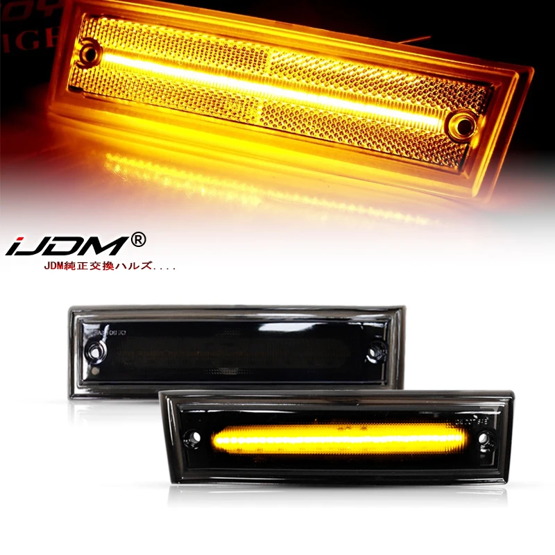 Luz LED de posición lateral del parachoques delantero para Chevrolet, lámparas de señal de giro, GMC, C1500, C2500, C3500, Jimmy OEM #915557, C10, C20, C30, 2 unidades