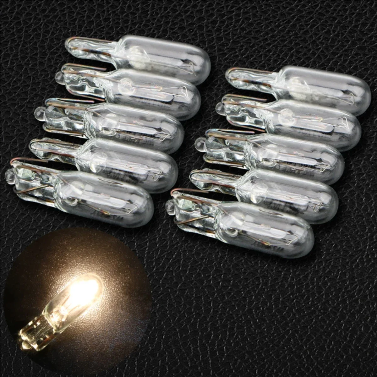 Ampoule halogène ambre T5 286, 10 pièces, lampe de tableau de bord de voiture, ampoules de tableau de bord à cale automatique, Source de lumière 2W 12V, style de voiture