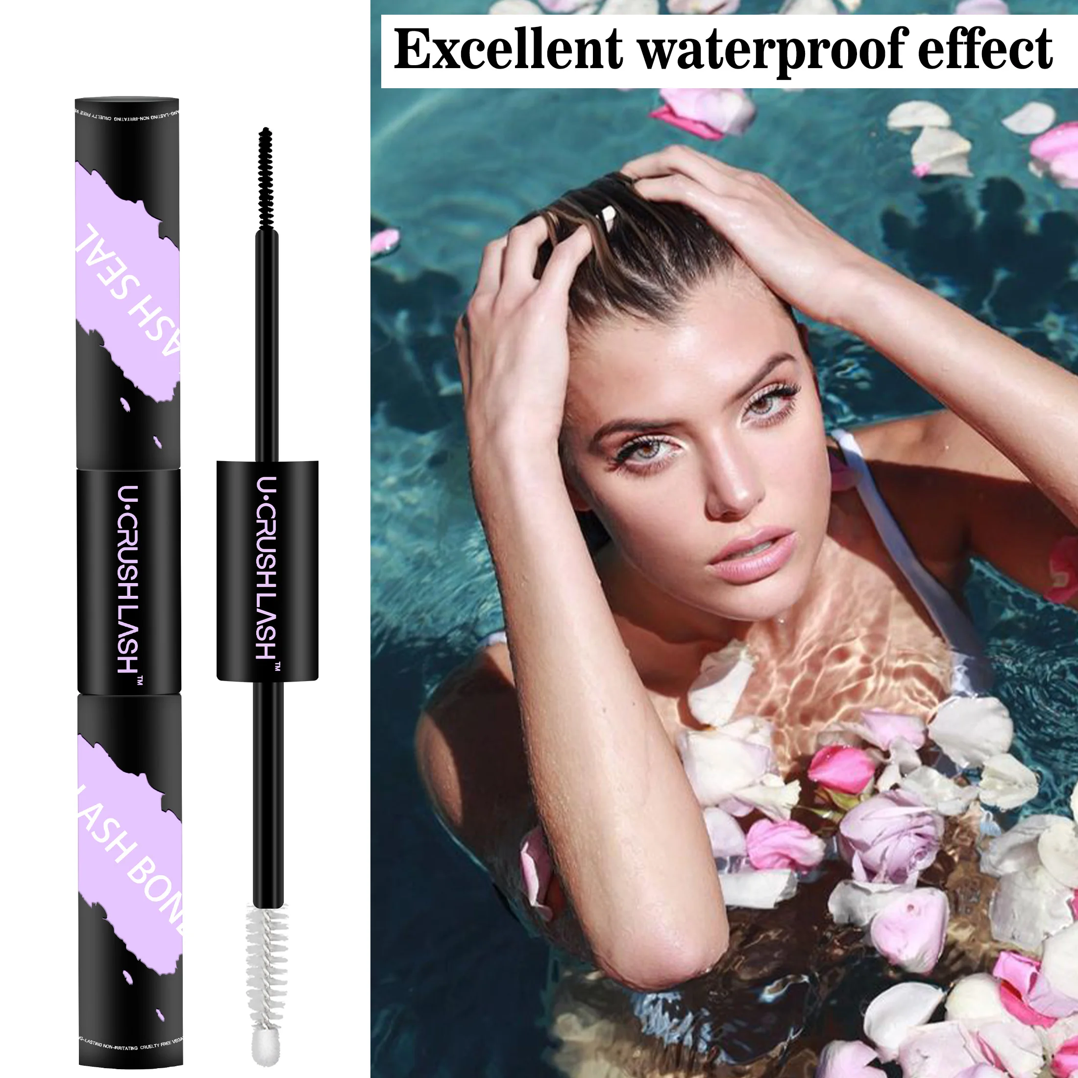 Cola para cílios postiços 2 em 1, bond & seal, dura 72 horas, à prova d'água e à prova de suor, adequada para usar durante o exercício.