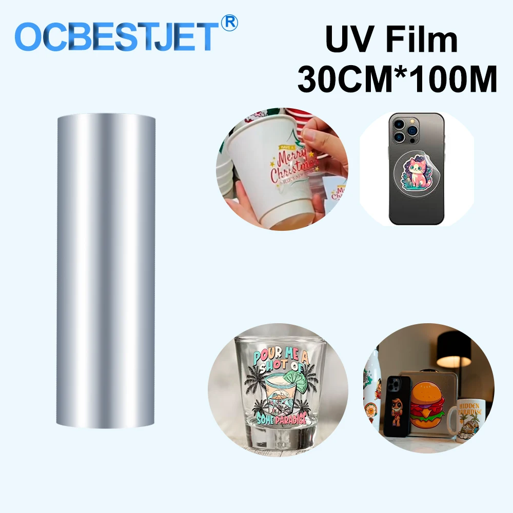 

УФ-пленка B UV 30 см * 100 м планшетный принтер УФ DTF наклейка B пленка B Пленка для ламинирования машина для переноса наклеек