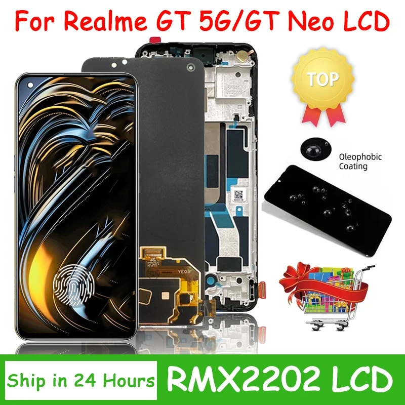 

6.43"AMOLED For OPPO Realme GT 5G / GT Neo Lcd RMX2202 RMX3031 Display With Frame Touch Screen Digitizer Assembly Replacement