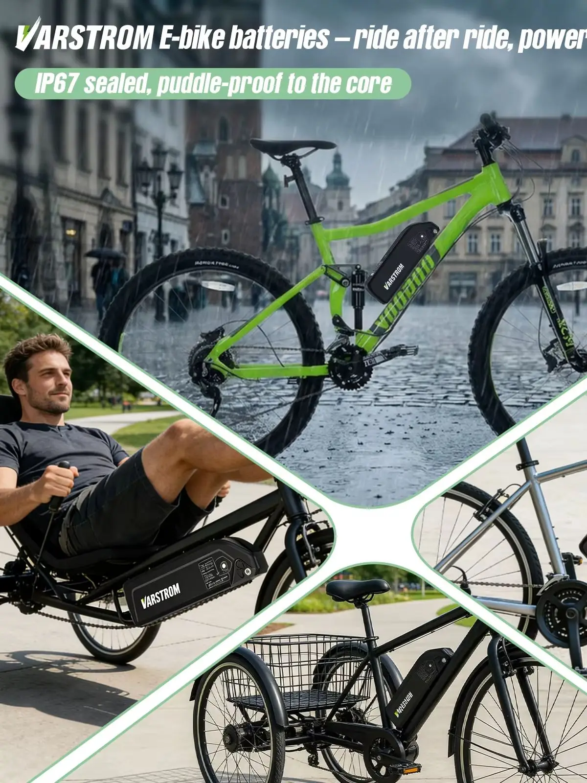 Varstrom Downtube Haiyue Version Elektrofahrrad-Akku 48V 20Ah 36V 20Ah 24Ah Akku 30A Smart BMS Lange Lebensdauer Original Leistungsstarker E-Bike Lithium-Akku Kleine Größe Kompakter Down-Tube-Akku