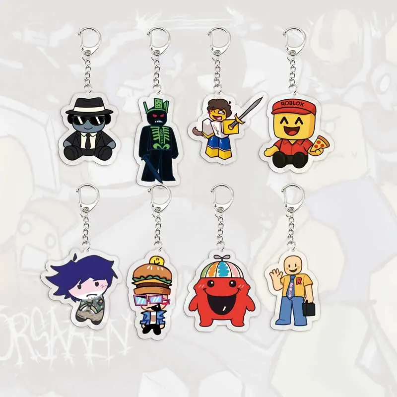 Acrylic Forsaken Keychains HOT Game Guest 1337 Noob Shedletsky  John Doe c00lkidd Elliot Chibi KeyRing Pendant Gaming Gifts
